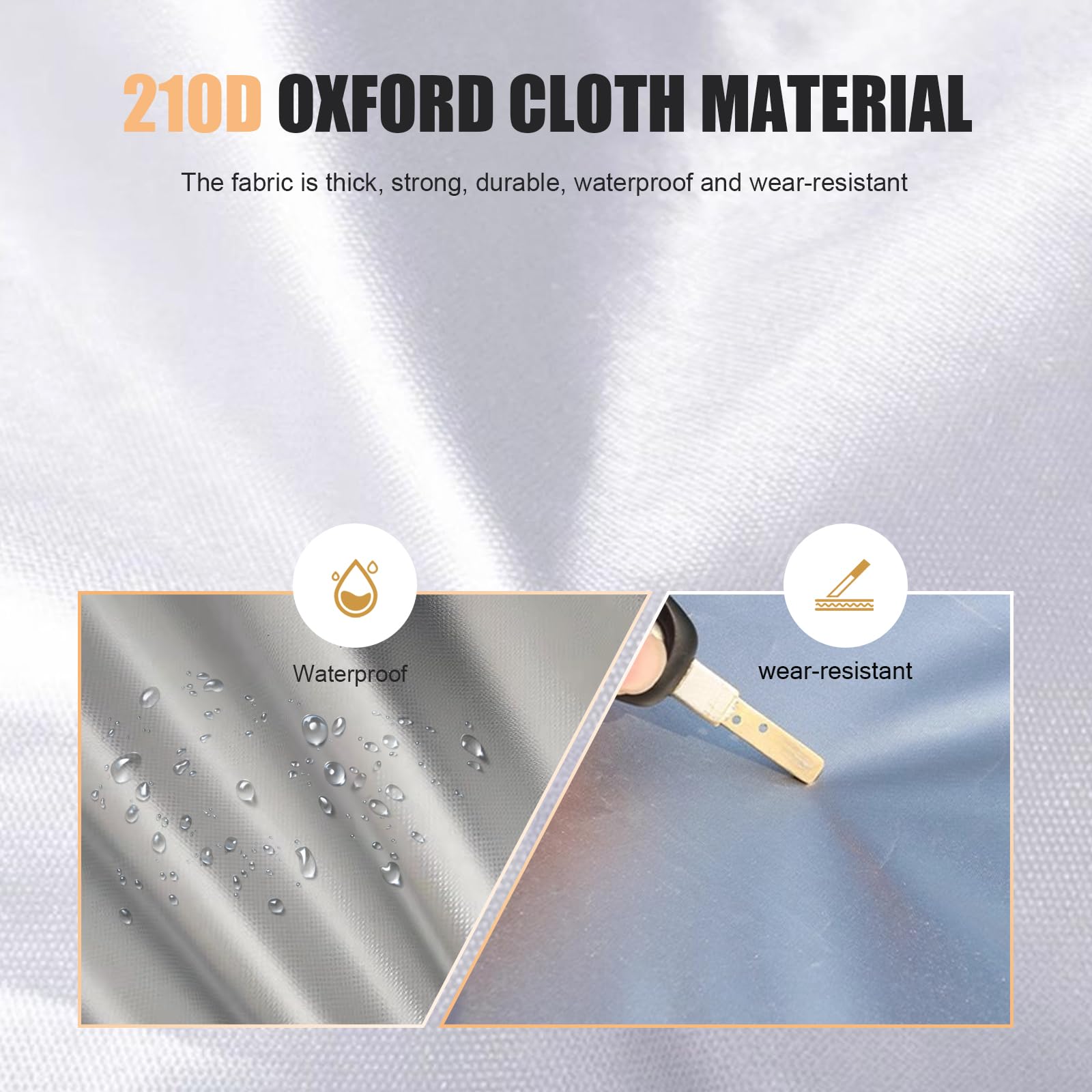 Shakas Half Car Cover Sun Protection Heat Insulation and Anti-hail Protector for All Seasons Oxford Velvet Thickened Waterproof — view 2