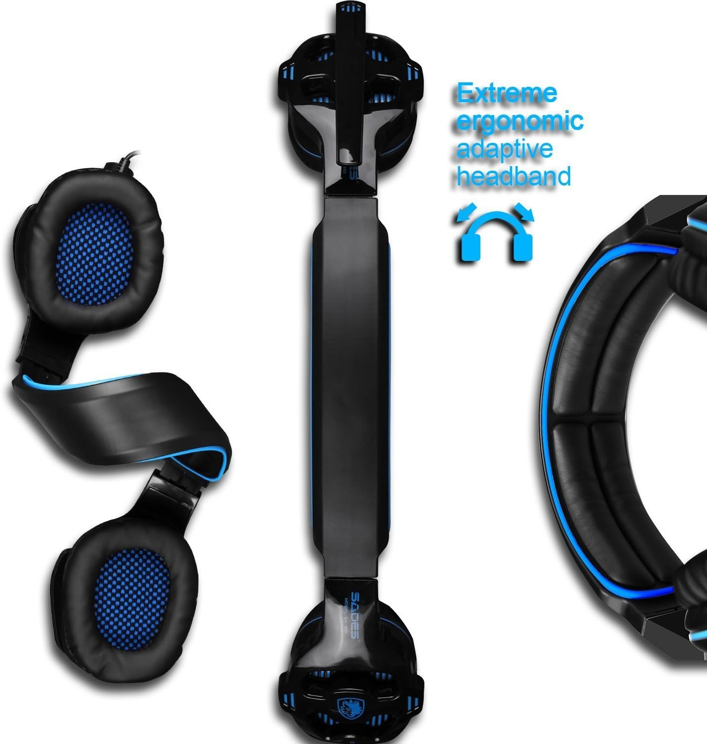 SADES SA810 Gaming Headset Headphone 3.5mm Over-Ear with Mic Volume Control for PC/XboxOne/PS4