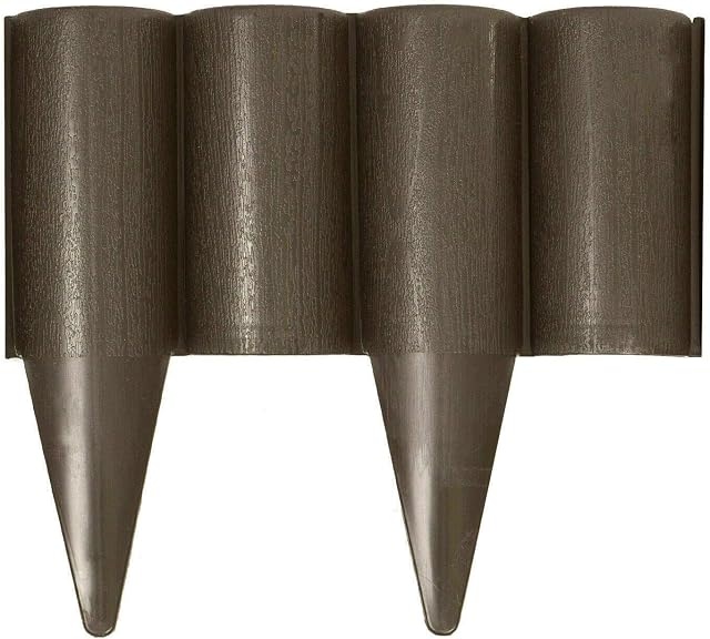 SolaDirect 2.5 metres Long Brown Garden Palisade Edging Border Edge Lawn Flowerbed with Wood Texture