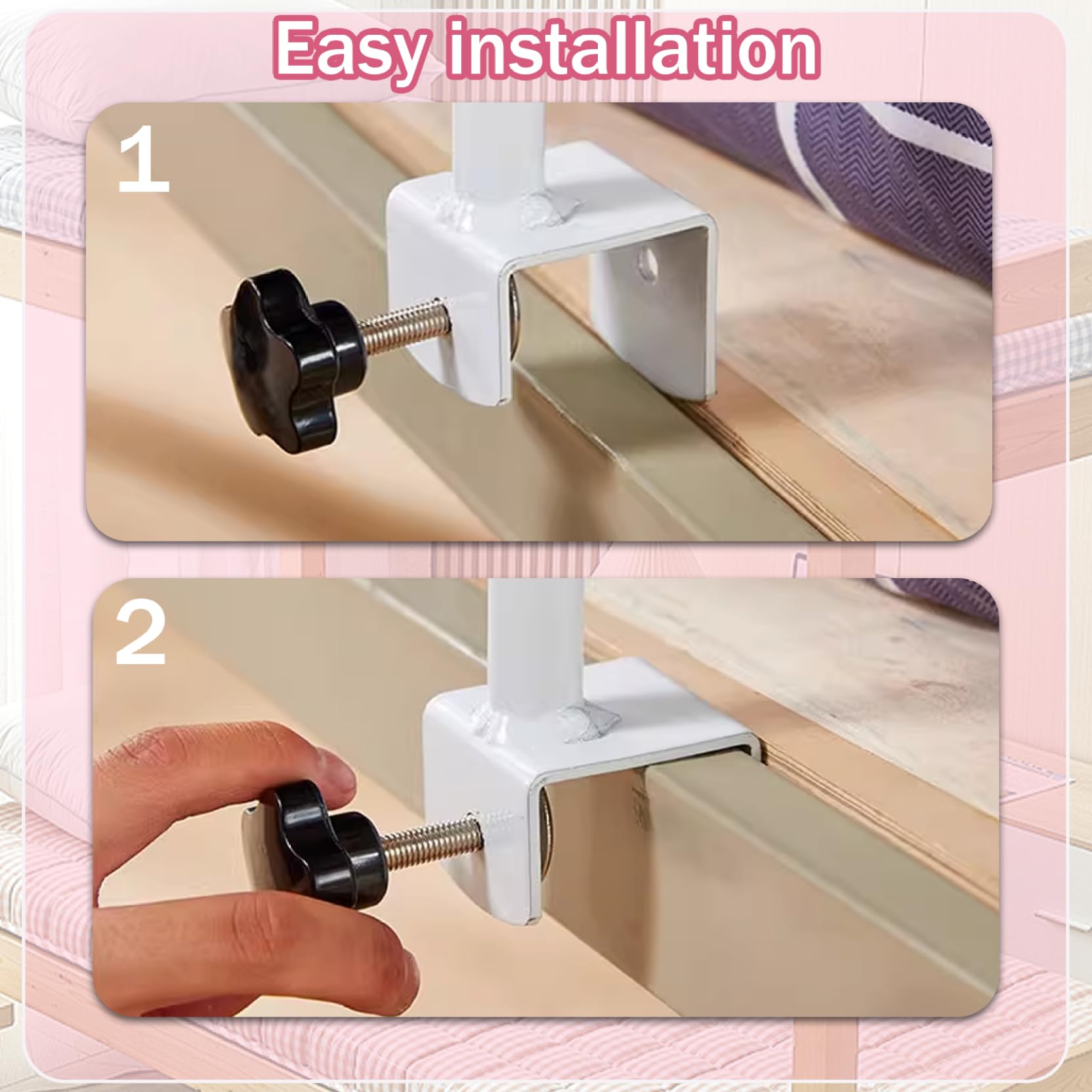 Rails de la cama para adultos mayores Seguridad Riestras de guardia de cama resistente Rieles de seguridad de cama ajustable para personas mayores Se adhieren a bares de agarre a la cama Prevención d
