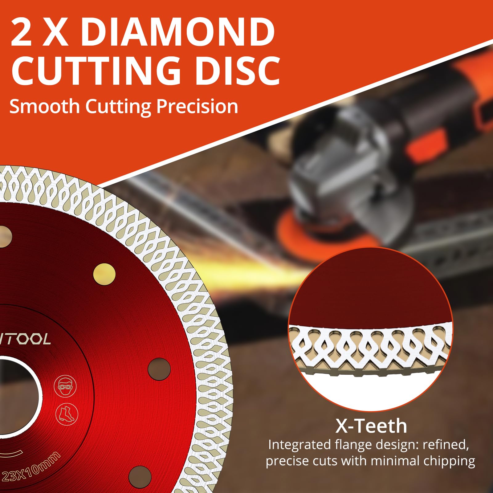 GETLITOOL Juego de brocas diamantadas de 11 piezas para amoladora angular M14, corte en seco/mojado para azulejos, mármol, granito, con 9 puntas de 6-68 mm, 2 discos diamantados de 125 mm y maletín de