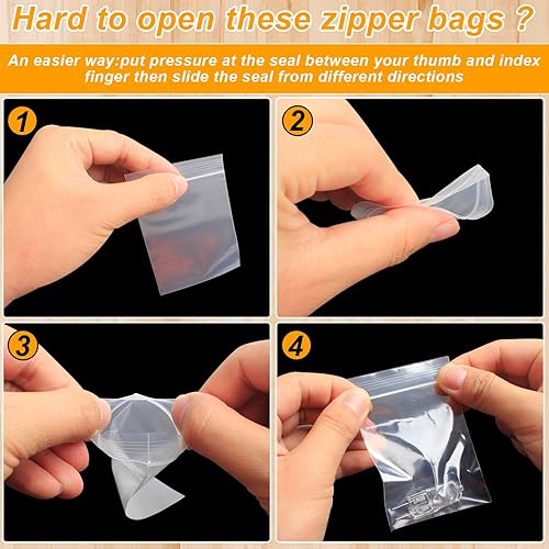 Miniatura 2 de 400 bolsas de polietileno gruesas, bolsas de plástico PE transparentes y duraderas de grado alimenticio para almacenamiento de productos secos,