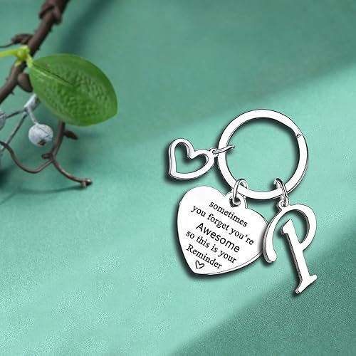 Miniatura 3 de Mebvdebe Llavero con 26 letras iniciales del alfabeto, regalos inspiradores para mujeres, hijo, hija, llavero con inicial, regalo