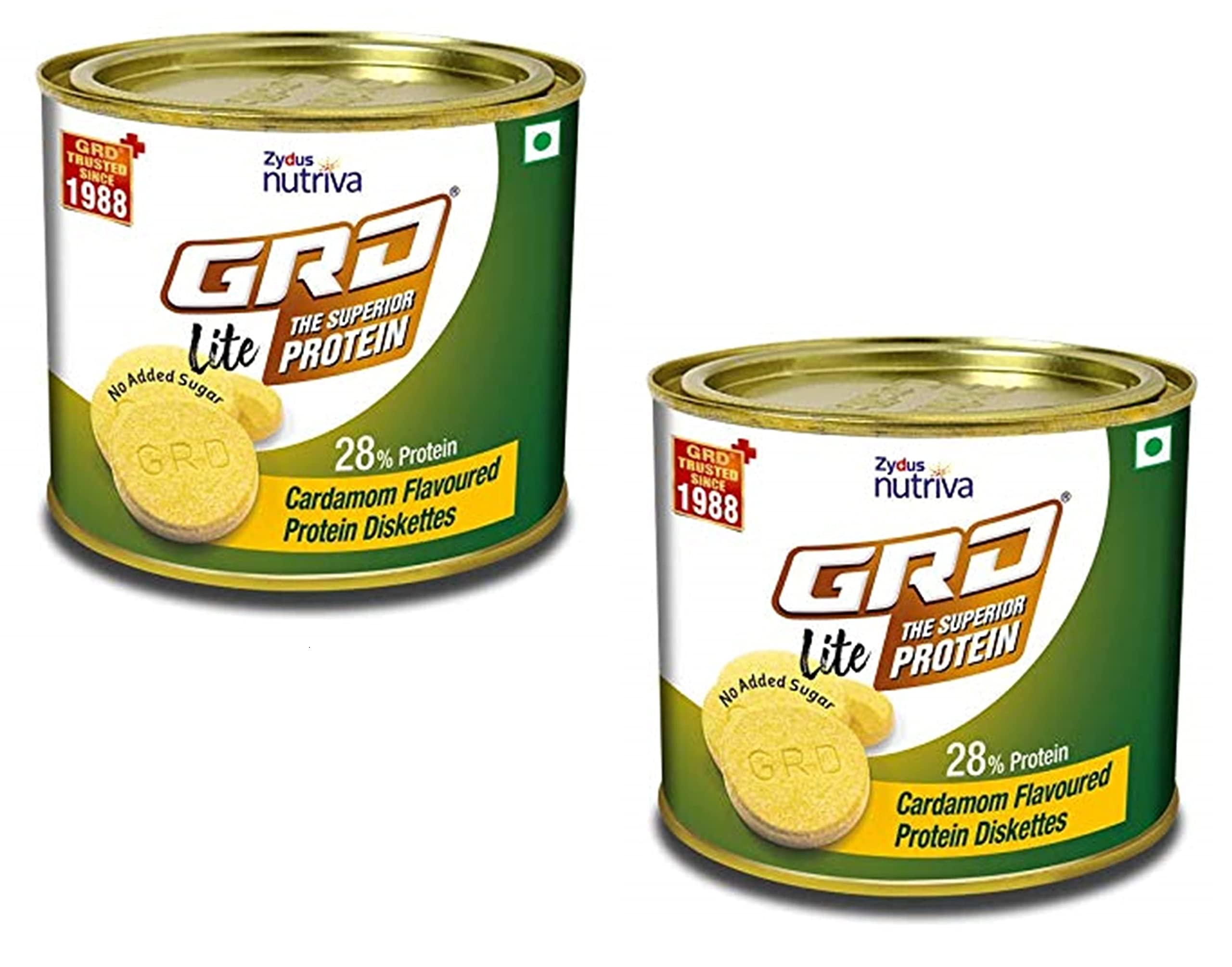 GRD Lite Superior Protein Diskettes, Tasty Sugarless Biscuits with Zero Cholesterol, 18 Essential Nutrients & 28% Protein for Muscle Growth and Good Health (250g) – Cardamom Flavour (Pack of 2) (B0BMBSZHCD) Amazon Price History, Amazon Price Tracker