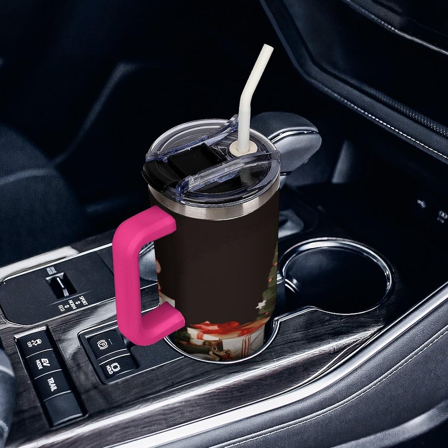 Xmas Decoration Christmas Gift Tumbler 40 Oz with Handle&Lid Large Car Cup Stainless Steel Vacuum Travel Mug Insulated Water Bottle Leak-proof Portable Coffee Cup for Home Car Outdoor