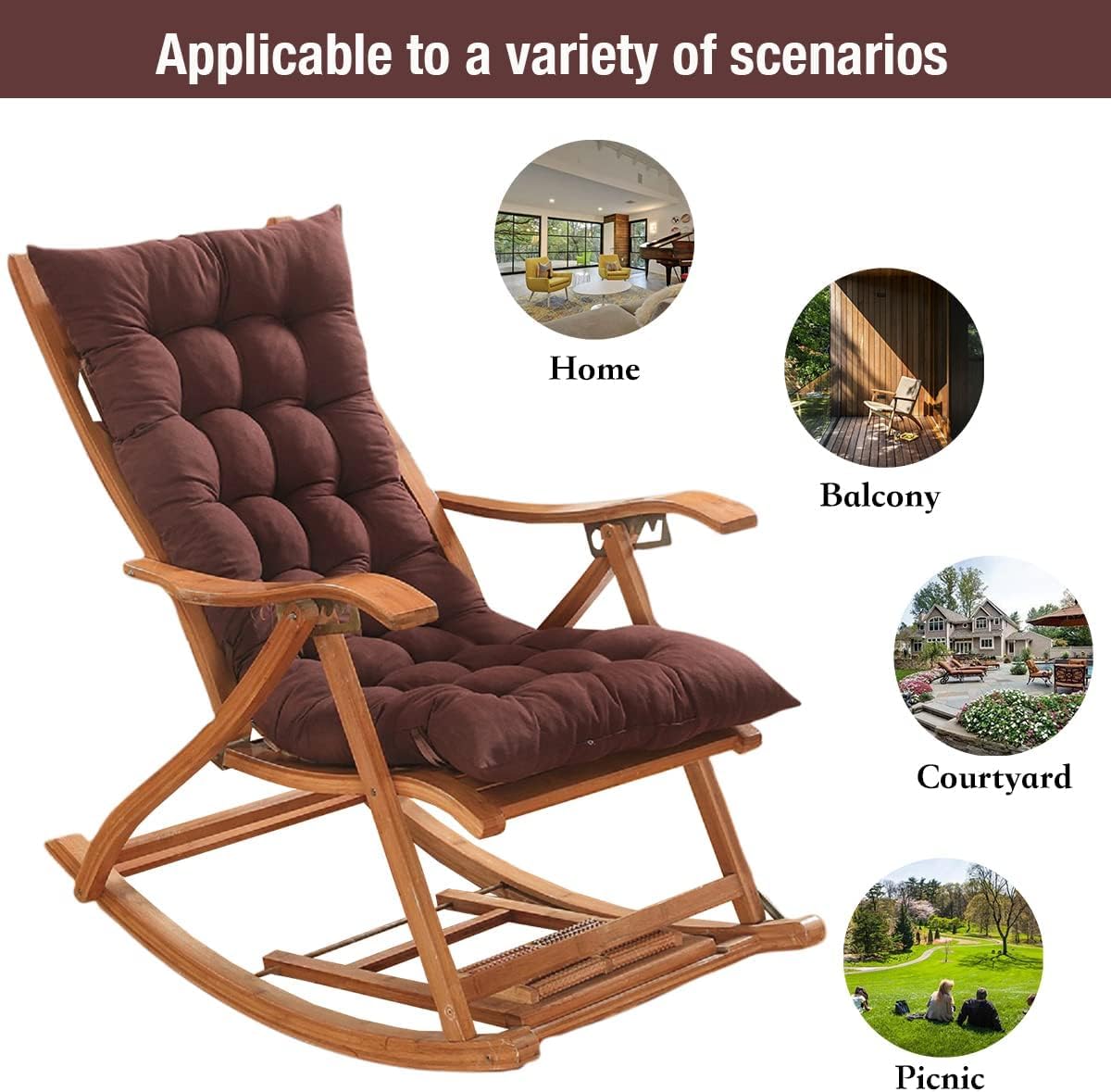 Cuscino Imbottito Per Sdraio 53x170cm - Traspirante E Antiscivolo Per Esterno - Foto 7