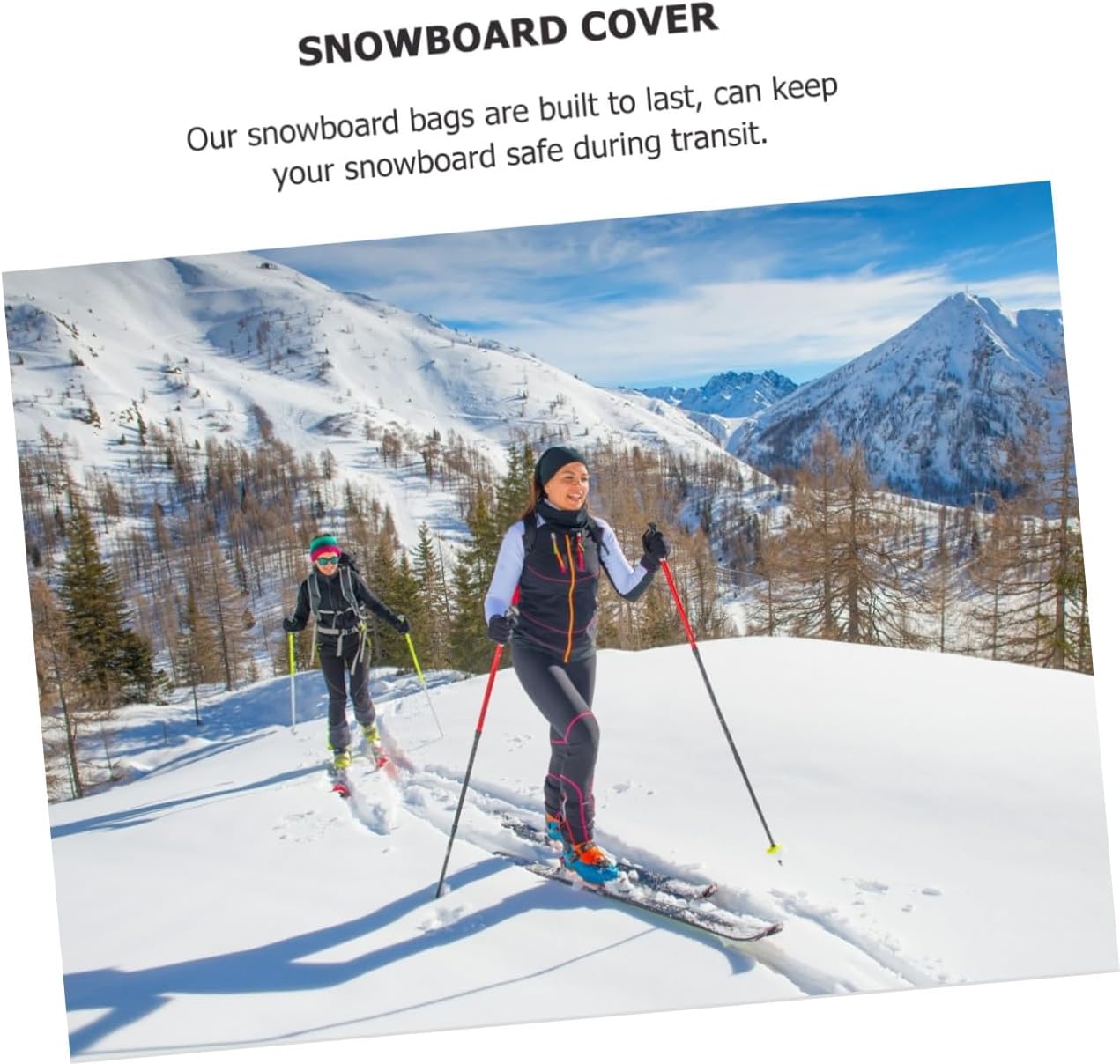 Snowboard Cover and Bag Lightweight Snowboard Protection Cover with Shoulder Strap for Convenient Storage and Travel in Black