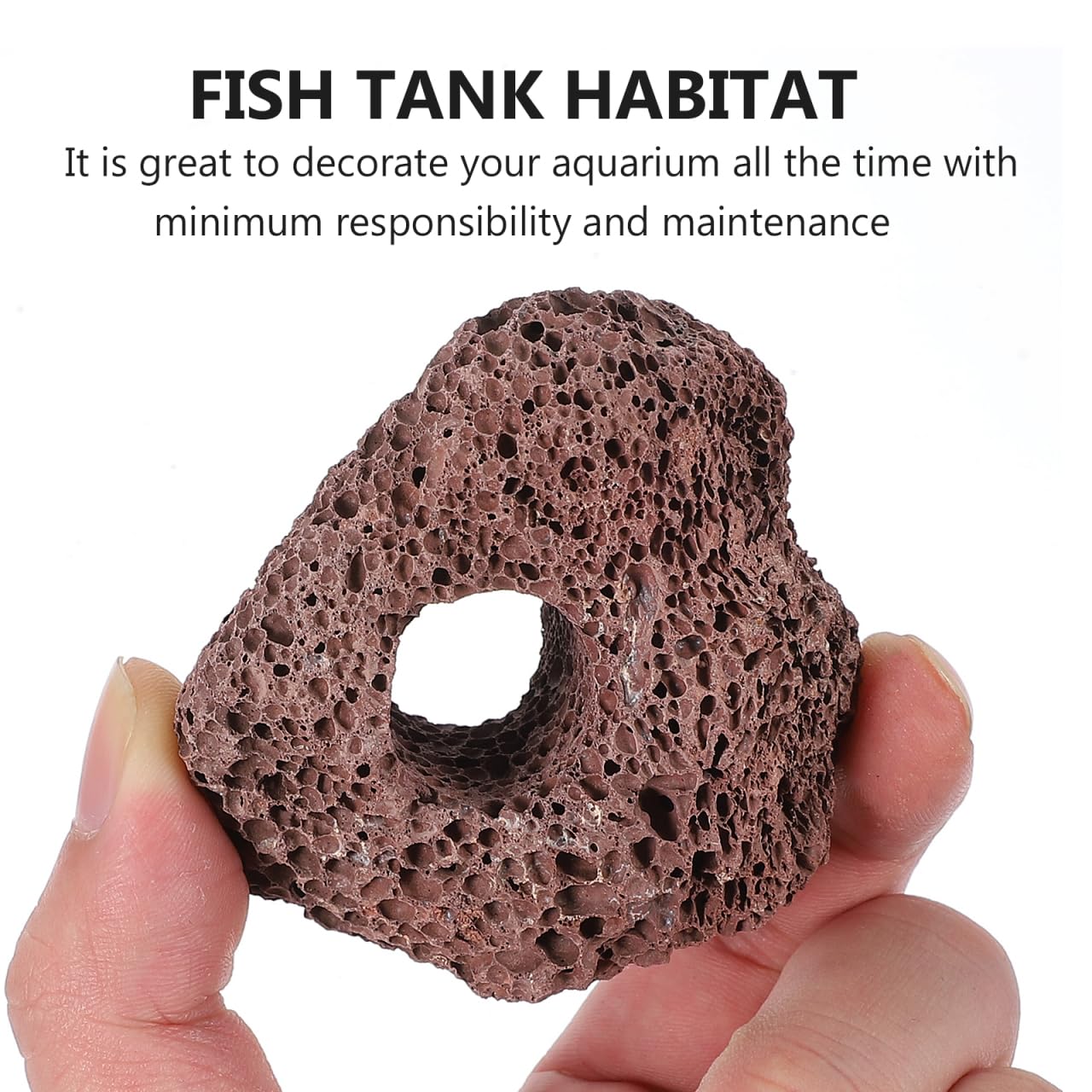 Balacoo Lot de 10 pierres de lave volcaniques pour aquarium - Pierres décoratives pour aquarium - Matériau filtre sous l'eau - Perles en vrac pour pot de fleurs, bonsaï