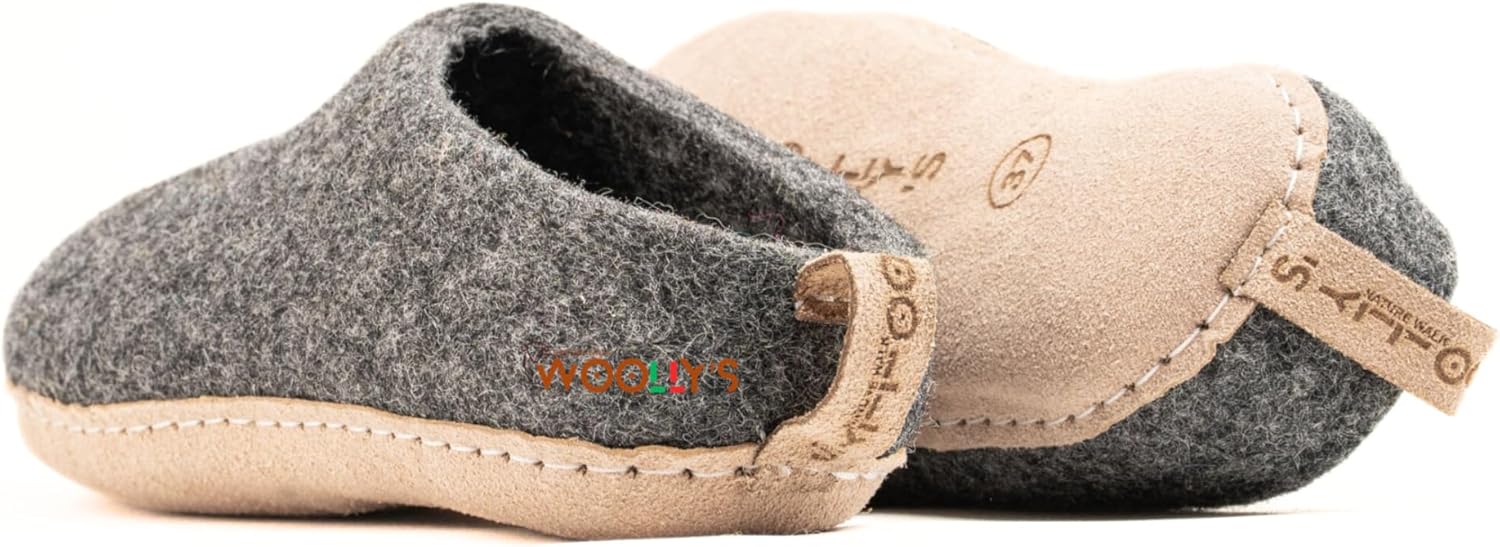 Woolly's Indoor Open Heel Slippers With Leather Sole | Premium New Zealand Wool | Handcrafted with Italian Design | Soft, Breathable & Ordor Free - Image 4