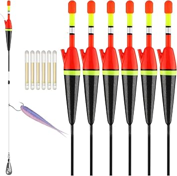 Dovesun Light Up Slip Bobbers with Glow Sticks & Bobbers Floats 6PCS