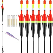 Dovesun Light Up Bobbers Night Fishing Slip Bobbers for Fishing Bobbers Floats Pcs with Glow Sticks Pcs for Catfish Crappie 6PCS