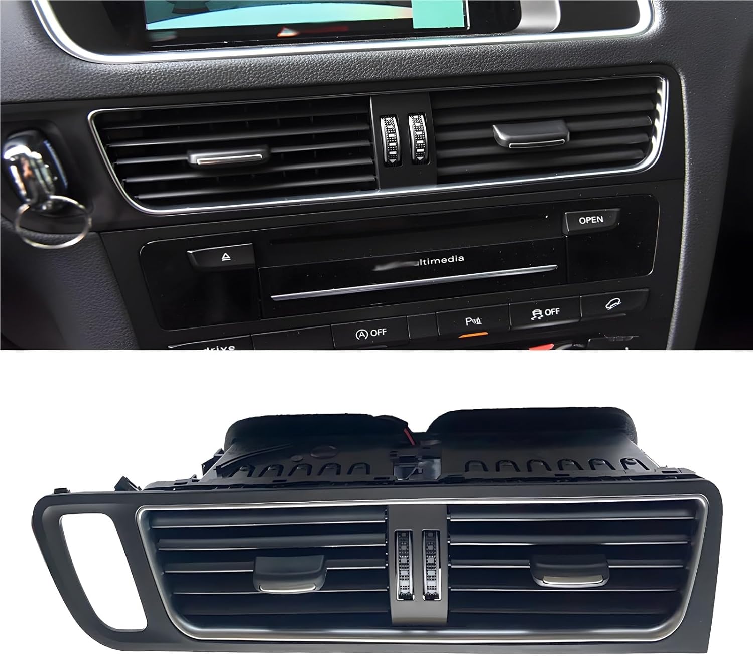 1PCS AC Center Dashboard Outlet Air Vent Grill Compatible For Audi Q5 8R Quattro SQ5 2009-2017 Air Vent Grill