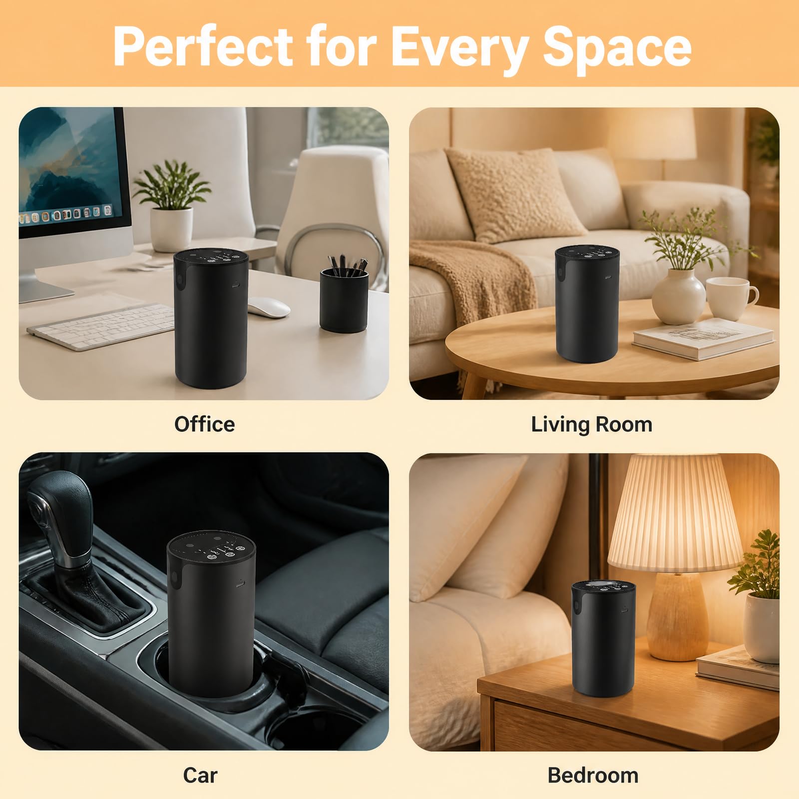 hKjPlvf Difusor Aceite Esencial Doble Boquilla Sin Agua Nebulizador Portatil Recargable 10ml Bateria 2000mAh 3 Modos Niebla Casa Oficina Coche Dormitorio Yoga SPA Regalo Darkbrown