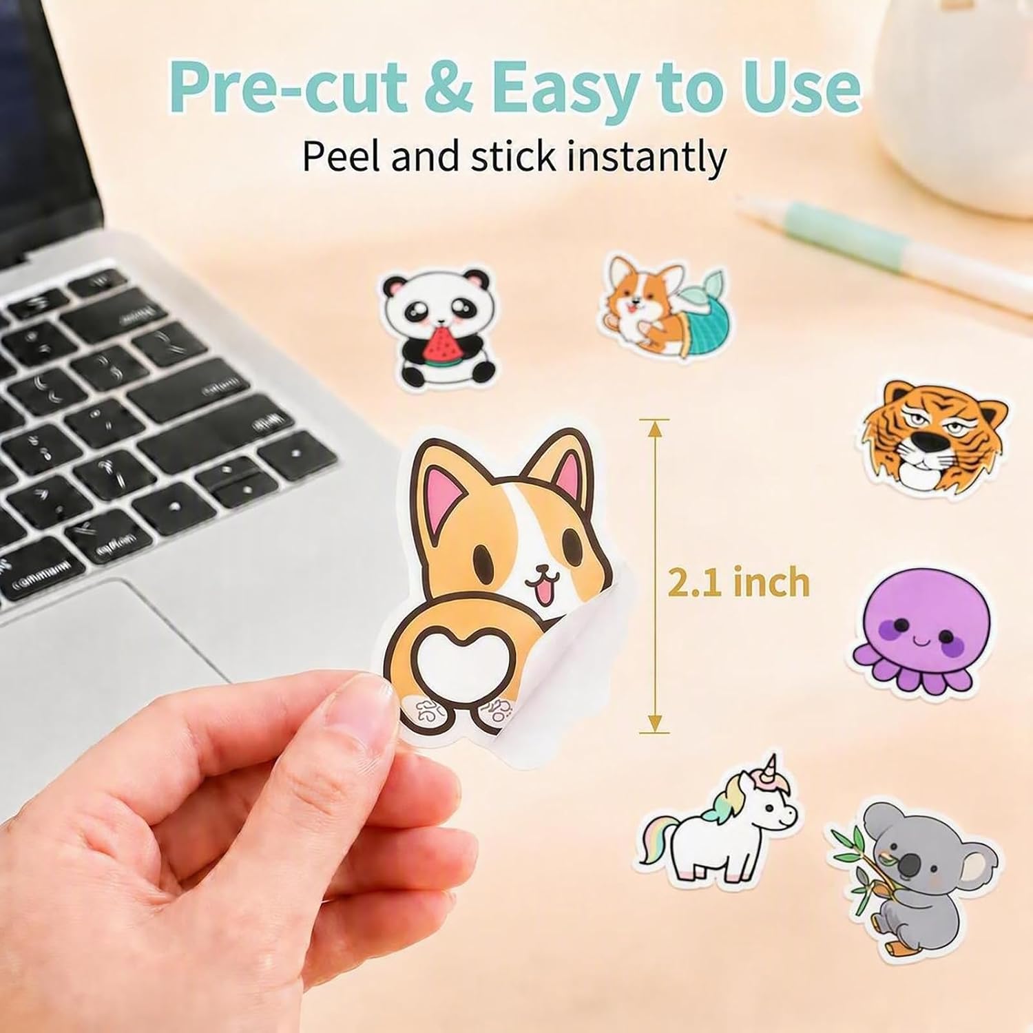 100 Pcs Animal Stickers for Kids, Cute Water Bottle Stickers，Waterproof Vinyl Animal Stickers for Kids，Skateboard，Treasure Box Prizes, Laptop Stickers for Girls Boys Classroom Prizes (red) image 5