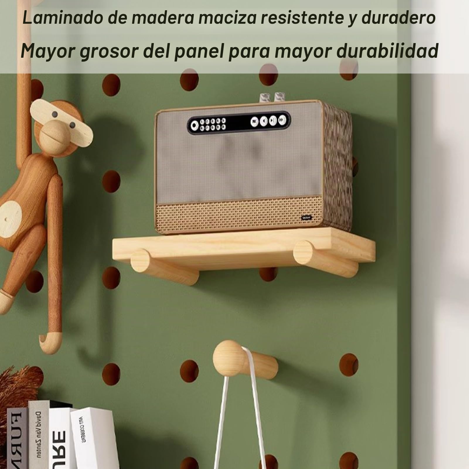 Tablero Perforado de Pared, Tableros Perforados de Cocina de fácil instalación, Tablero Perforado de Madera de 12 mm de Espesor, Tablero de Pared Perforado para organización de Tal