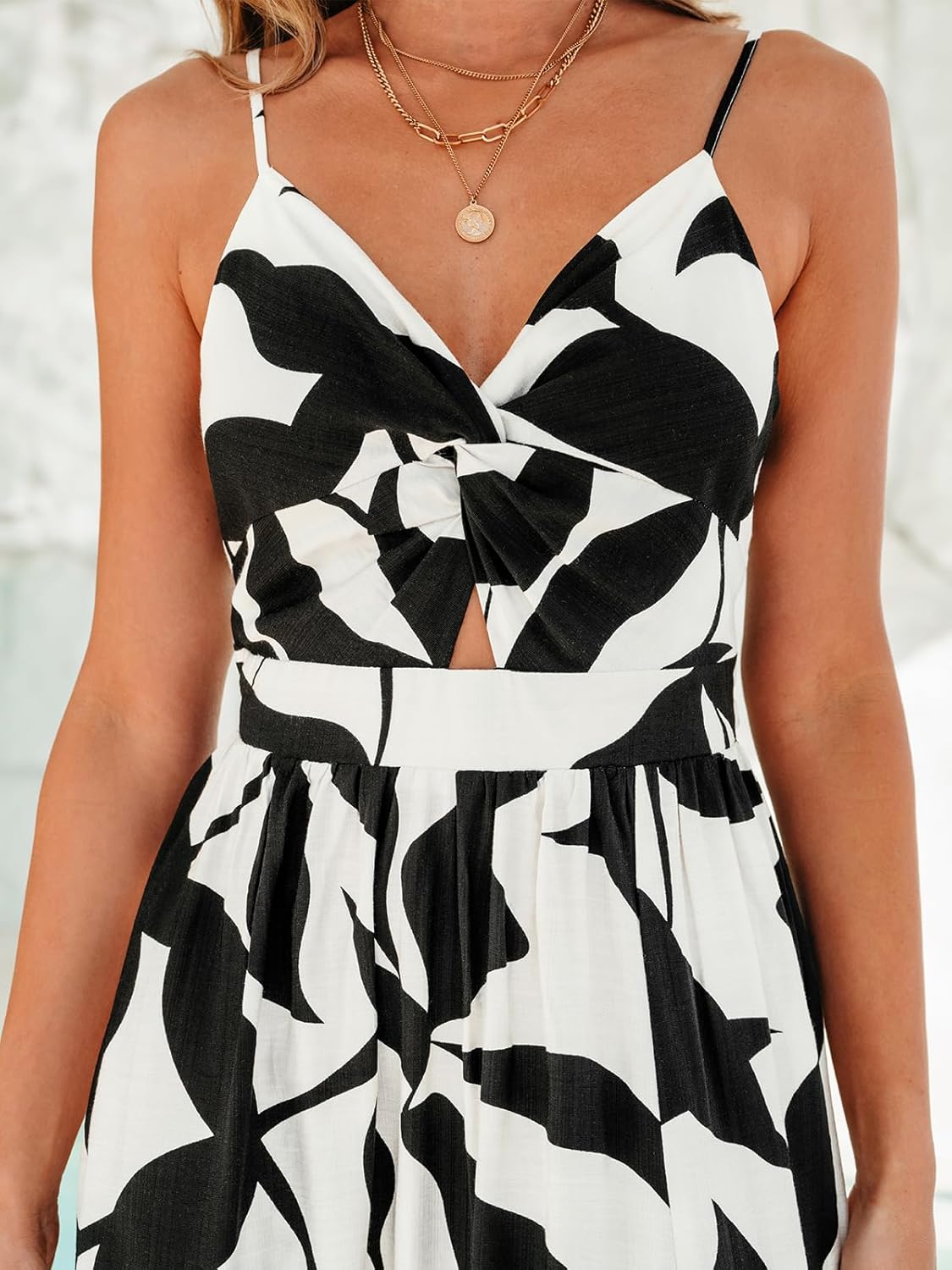 CUPSHE Women’s Long Dresses Summer Sleeveless Beach Casual Side Slit Spaghetti Straps Vacation Graduation Midi Dress - Image 6