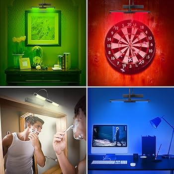 Wall Frames For Living Room Decorations 4Pack Rechargeable Picture Light, 5200mAh Black Battery Operated Picture Lights For Wall With Remote Control, 300LM 3000K Warm White Light 16" Metal Dimmable Picture Frame Light