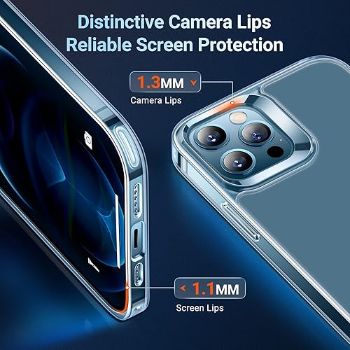 Miniatura 27 de TORRAS - Funda a prueba de golpes para iPhone 14 (contra caídas de grado militar de 10 pies), elegante, parte trasera translúcida y borde suave