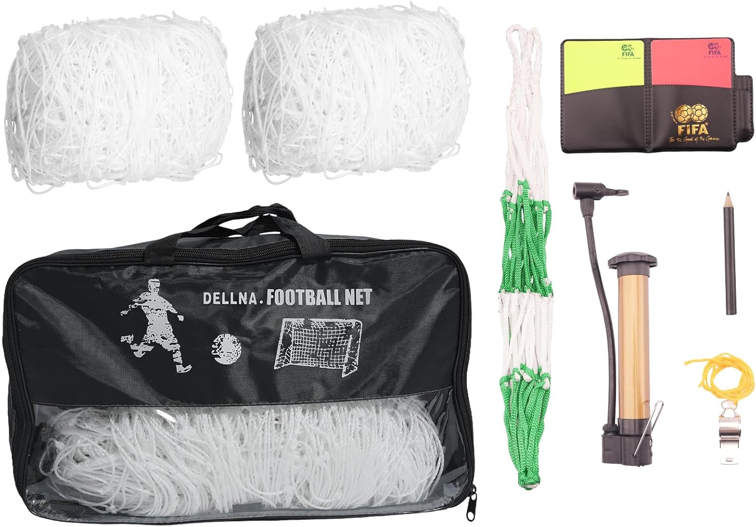 Soccer Goal Nets 2-Pack, Full Size Football Net Replacement - Heavy Duty Polyethylene Netting for Field & Backyard (No Posts Included)