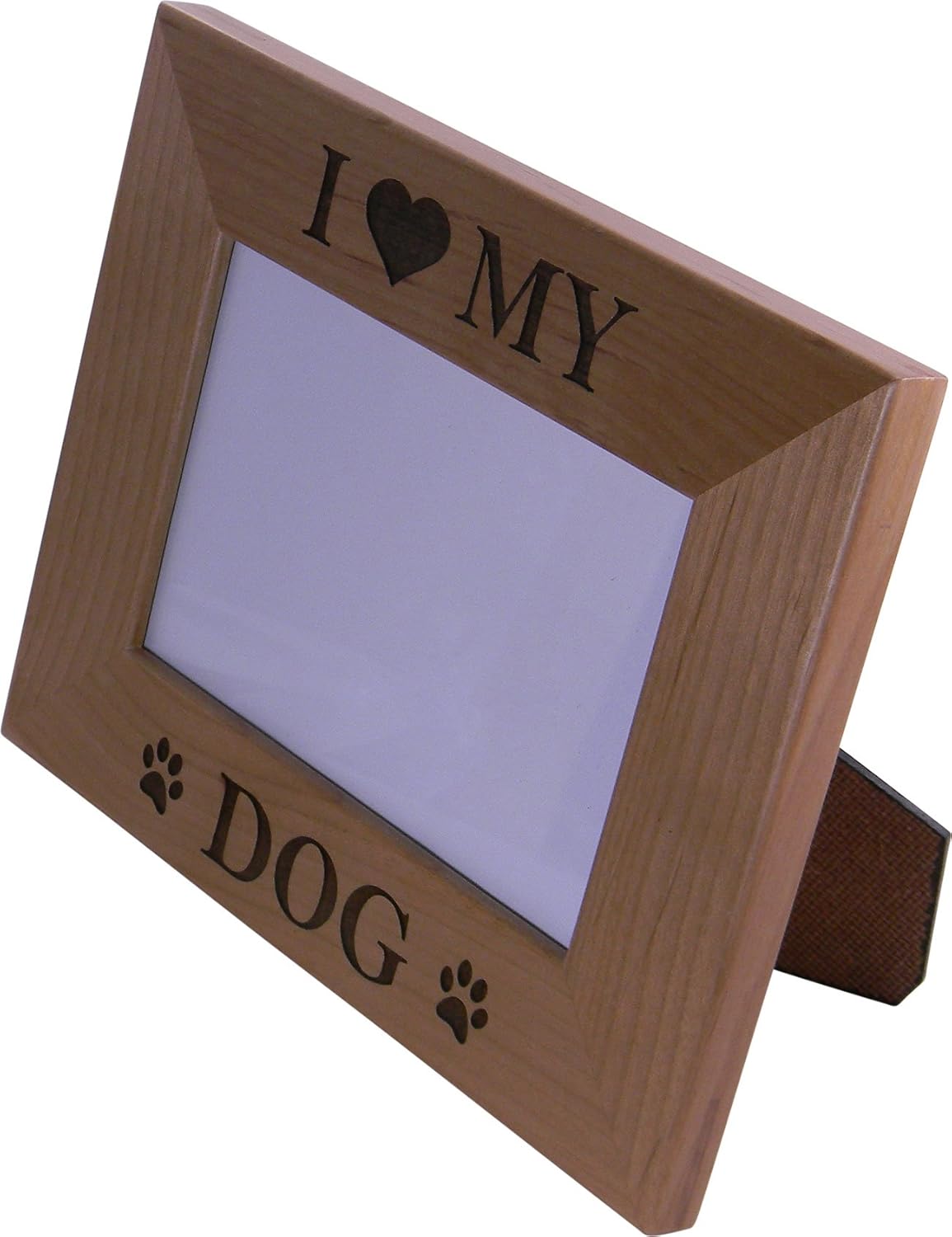 I Love My Dog 4x6 Inch Wood Picture Frame - Great Gift for a Dog Lover