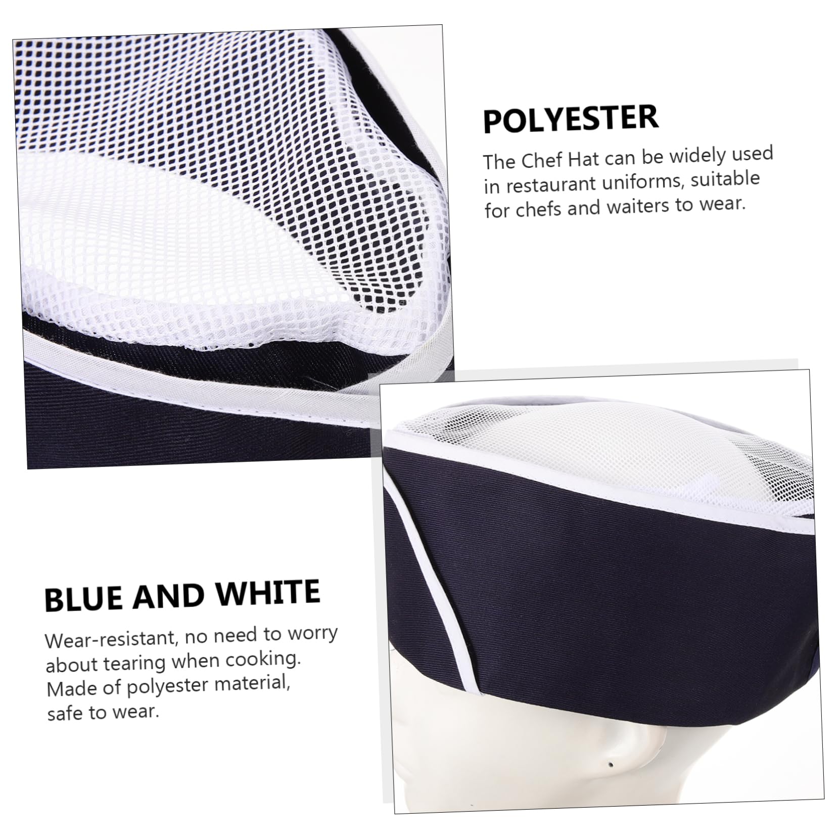 Homoyoyo 3pcs Cappello Da Cuoco Cappello Uniforme Per Ristorante Da Cucina Lavora Cappelli Per Chef Berretti Da Cuoco Berretto Da Chef Per La Cucina Cappelli Da a Poliestere