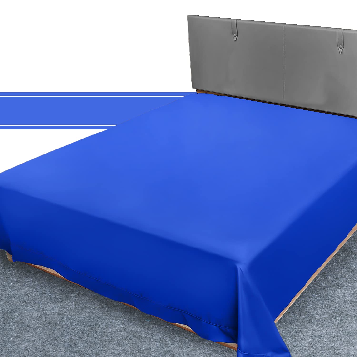 Gc Gaveno Cavailia Royal Blue Luxurious Flat Sheets Bed Sheet, Comfy Percale Bedsheets Plain Polycotton Dyed Bedsheet, Single, Bedshit