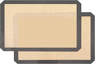 Elyum Silicone Baking Mat, 2 Pack Non-Stick Silicone Mat for Baking, Reusable Heat Resistant Half Sheet Baking Mat Food Gr...