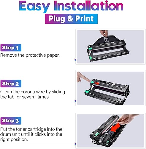 Miniatura 6 de ONLYU Unidad de tambor compatible DR221 (no tóner) de repuesto para Brother DR221CL DR-221CL DR221 DR 221 CL para impresora Brother MFC-9130CW