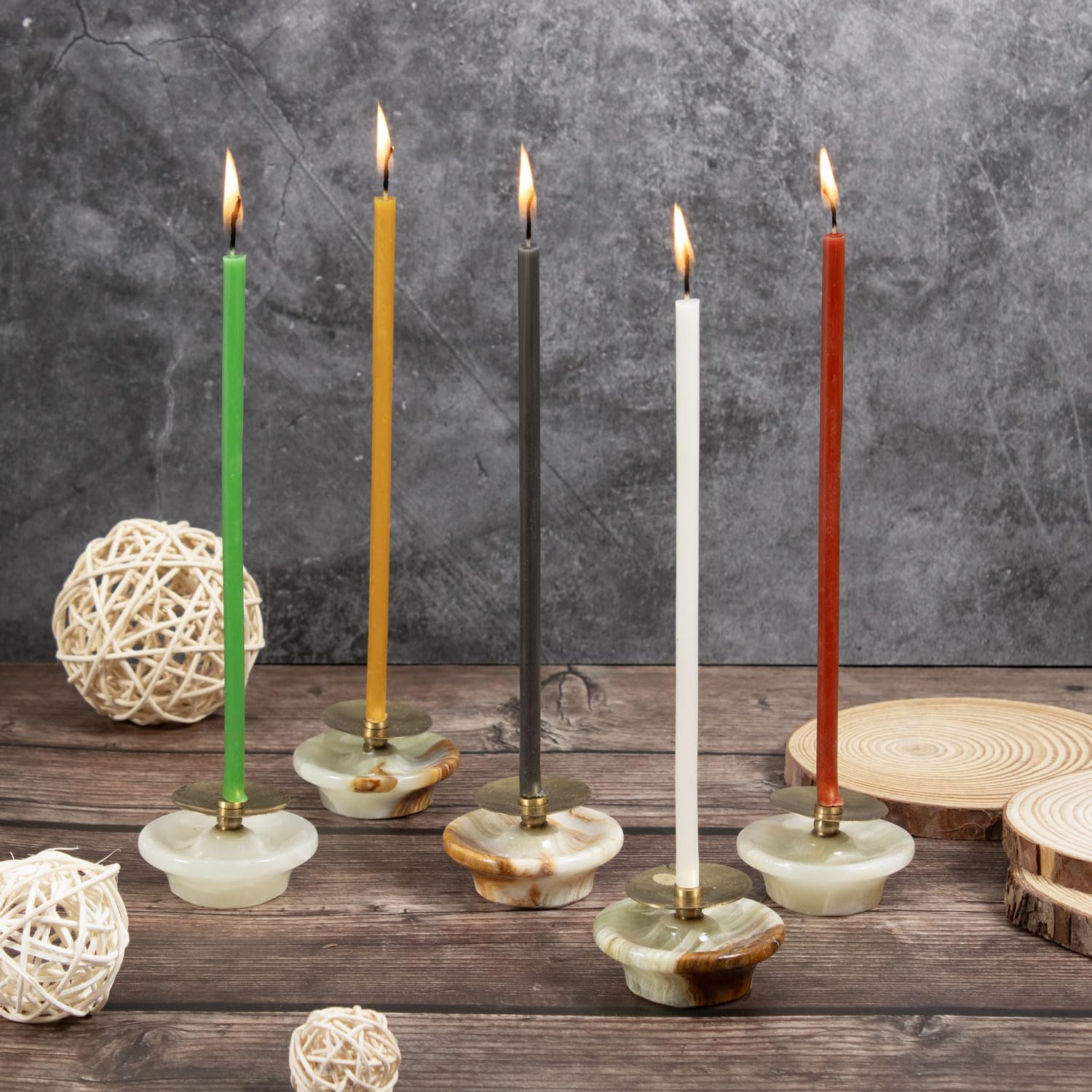 Candele Sottili / Candele In Cera D'api Pura Al 100% / Set Da - Foto 4