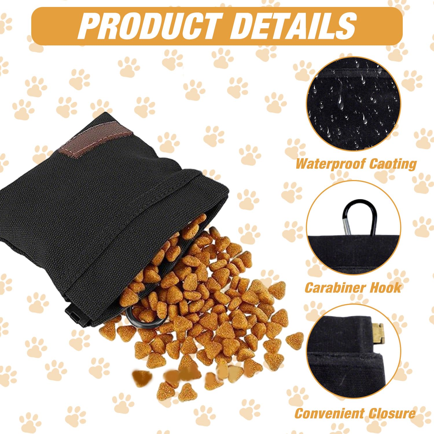 Dog Treat Bag, 2 PCS Treat Pouch for Dog Training Small Dog Walking Bag, Waterproof Treat Bags - Image 3
