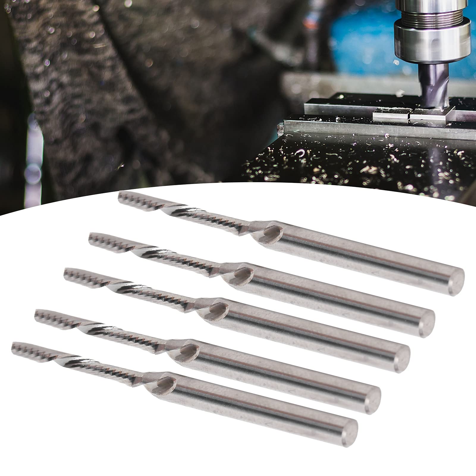 5 Uds CNC Fresa Cortadora de Fresado Cortador en Espiral de Flauta única Brocas de Acero de Tungsteno 1 Herramienta de Fresado de Corte de Flauta