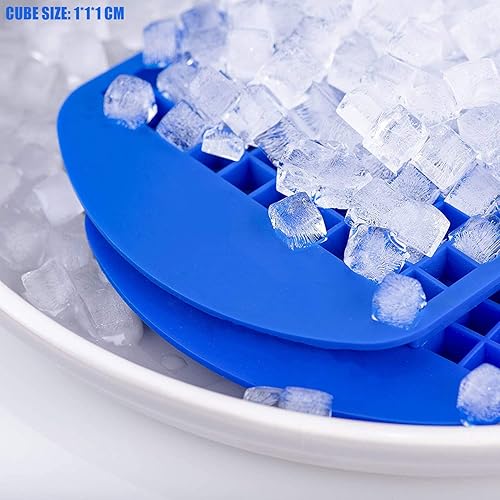 Miniatura 8 de Mini bandejas de silicona para cubitos de hielo, paquete de 2, 160 moldes para cubitos de hielo triturados, pequeños cubos de hielo de fácil