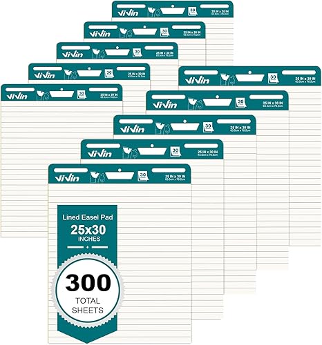 ViVin Almohadilla de caballete adhesivo forrada, 25 x 30 pulgadas, papel de caballete autoadhesivo grande, tabla de anclaje para profesores, 30