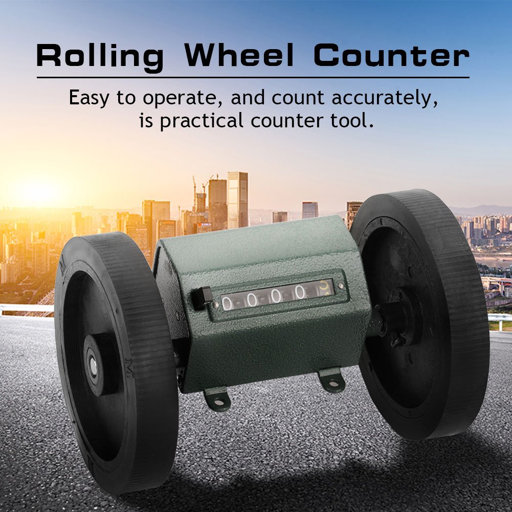 ANKROYU Measure Wheel Counter Rolling, 5 Digits Meter Counter 0-9999.9m Z96-F Roller Type Counter for Length Measuring,Mechanical Transmissions