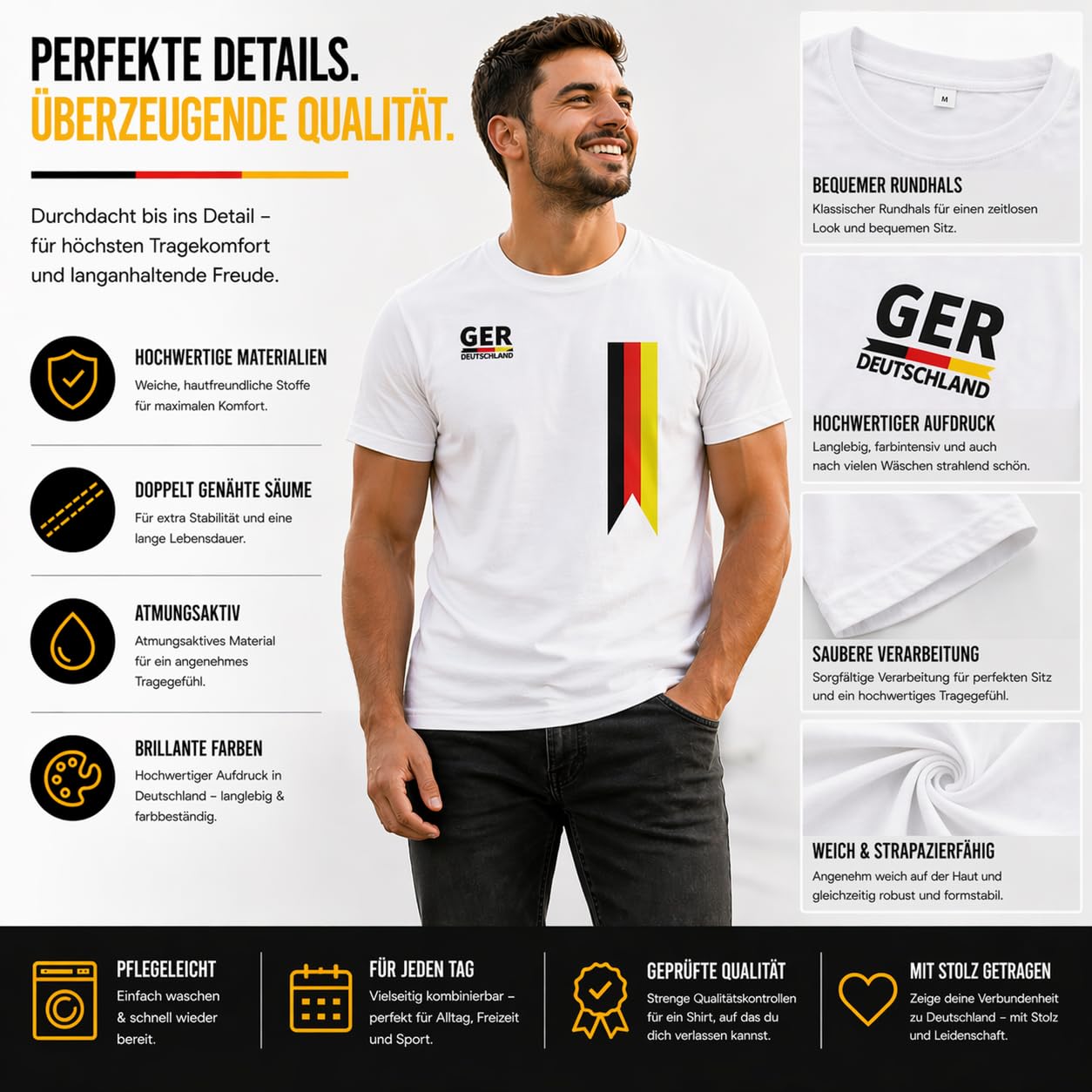 Maglia Germania Coppa del Mondo 2026 - per Uomo & Donna - per Il Campionato Mondiale di Calcio - Articolo da Tifoso Germany, Bianco, XL - 3