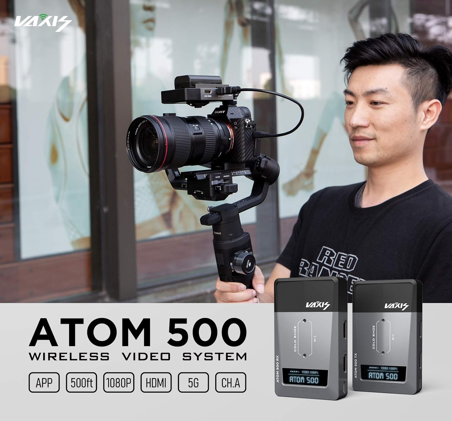 Frее Shірріng 🛒 Vaxis Atom 500 HDMI Wireless Video Transmission System 1080P APP Monitoring 500 Feet Long Range Transmitter and Receiver Kit