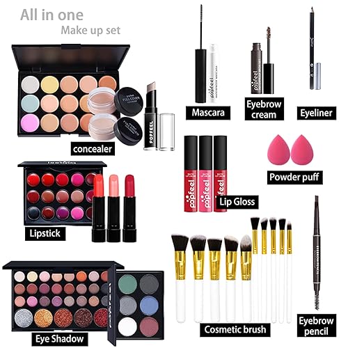 Miniatura 2 de SupeL Kit de maquillaje todo en uno para principiantes, kit completo de maquillaje para niñas adolescentes, juego de regalo de maquillaje, incluye