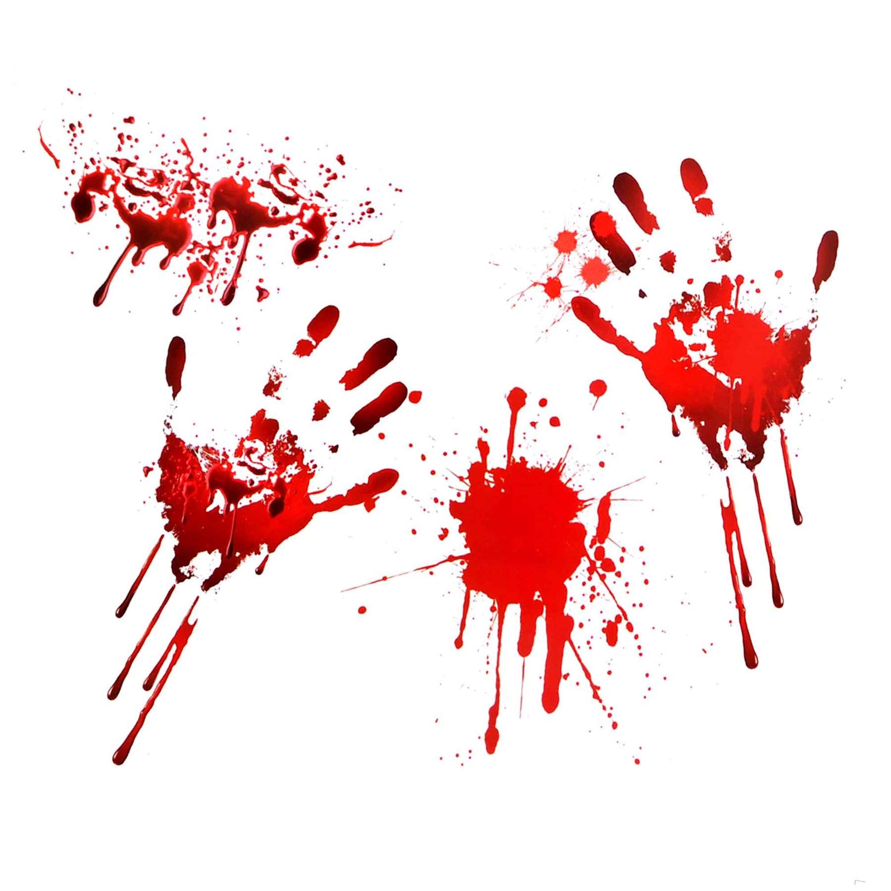 Shatchi Scary Blood Hand Party Bloody Hand Print Sticker Window Clings Scary Decoration from B&Q