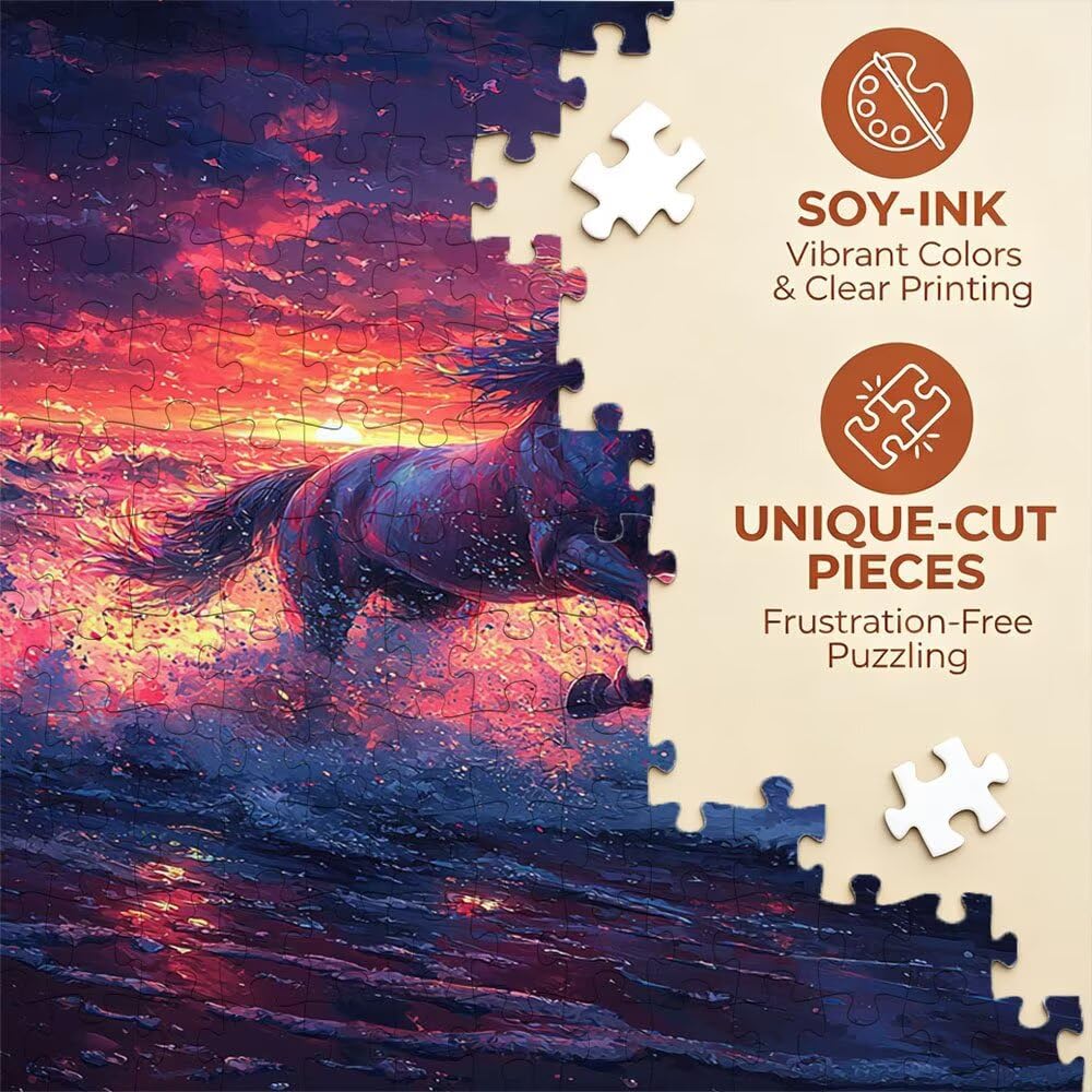 Puzzle 4000 Pezzi, Cavallo Di Sera 3D Puzzle per Adulti Impegnativo, Educa Puzzles Artistico, Divertente E Stimolante Puzzles Decorativo per La Famiglia, Regalo e Decorazione Pareti DX0YL6-901