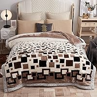 Vista 10 de Manta de Visón Coreana de Invierno de Felpa Suave, Manta de Forro Polar Raschel de Franela para Sofá y Sillón 60x80 Pulgadas Otoñal Suave y Cálida