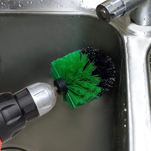 Miniatura 5 de Juego de 4 cepillos para taladro, juego de accesorios para limpiar cocina, estufa, gabinete, mostrador, alfombra, linóleo