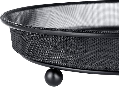 Miniatura 6 de iBorn Juego de 2 bandejas de semillas para pájaros de malla para pájaros silvestres, base elevada, color negro