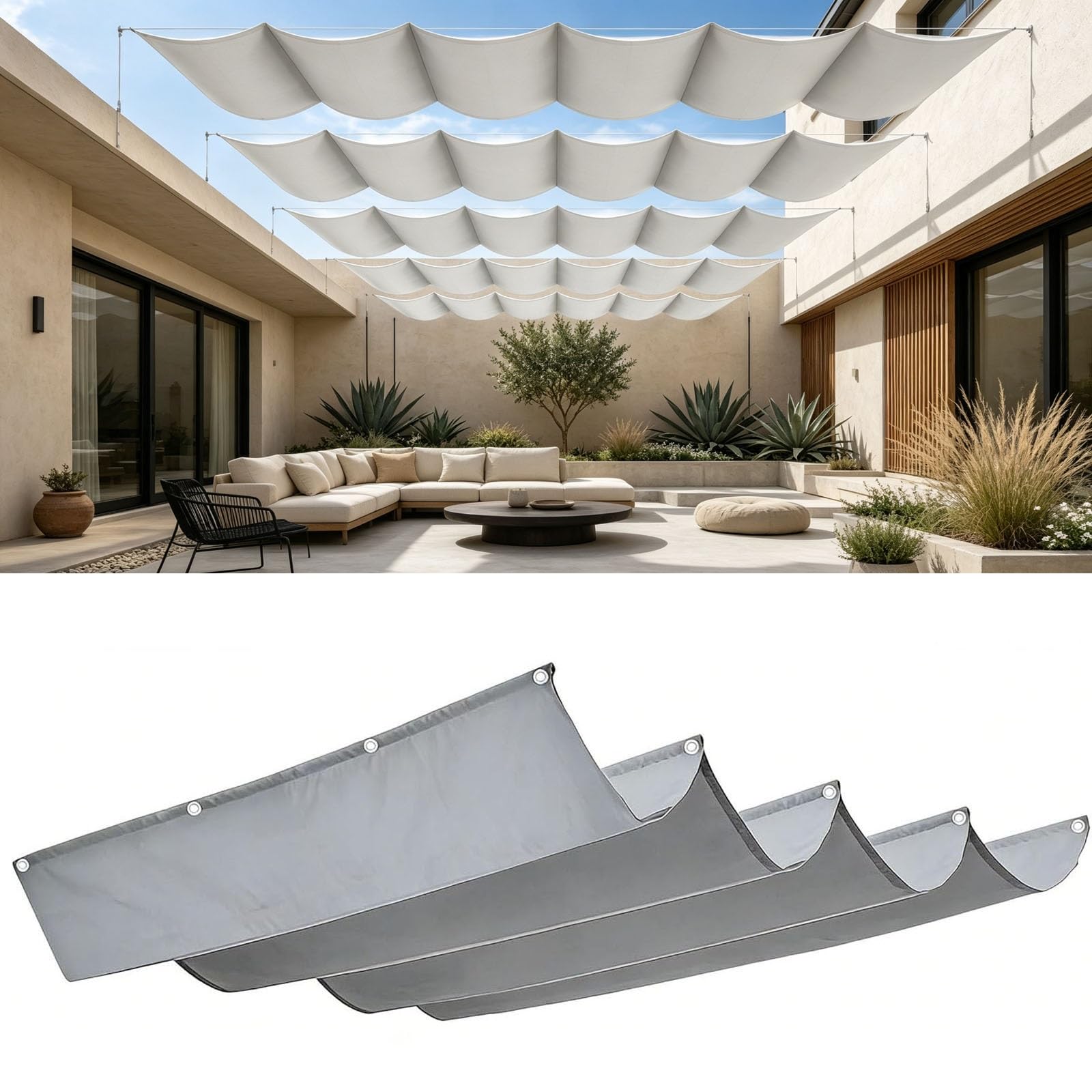 Toldo retráctil impermeable para evitar el sol abrasador y proteger tu terraza del viento