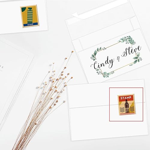 Vista 33 de Paquete de 100 sobres blancos de 5 x 7 pulgadas, sobres A7 para invitación de tarjetas, boda, fiesta de cumpleaños, baby shower