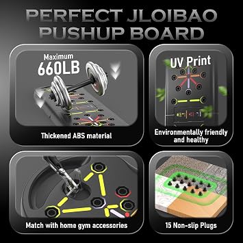 JLoibao Push Up Board Fitness, Portable Pushup Board for Men, Foldable Push up Bar, Workout Home Gym Equipment, 20 in 1 Exercise Pushup Handles for Floor, Strength Training Equipment for Men