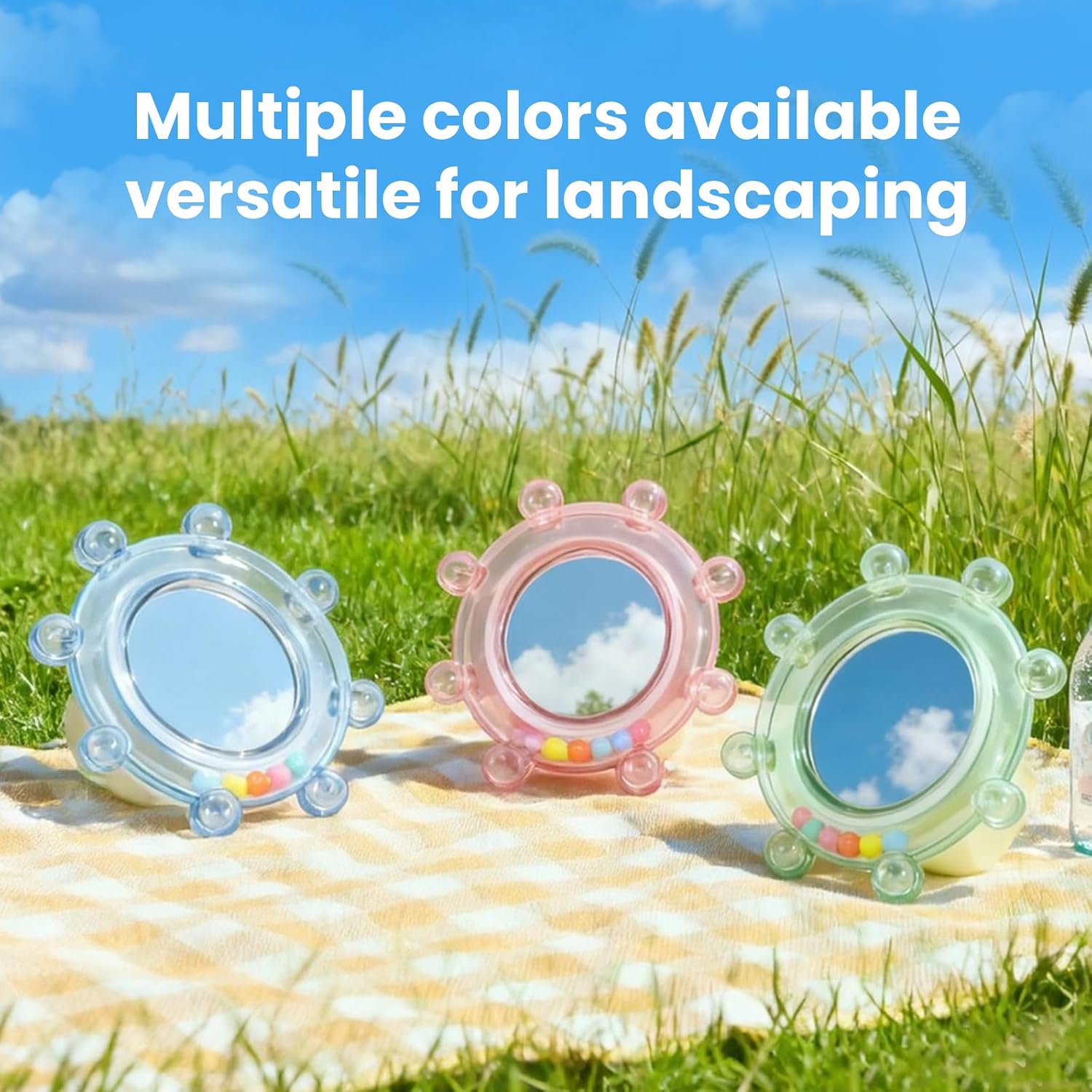 Bird Mirror Toys for Cage,Parakeet Rotating Sound Wheel Training Chew Toys | Attracting Birds with Sounds,Helps Birds Release Stress,High-Definition Mirror,Durable ABS Material,Easy to Install and Clean