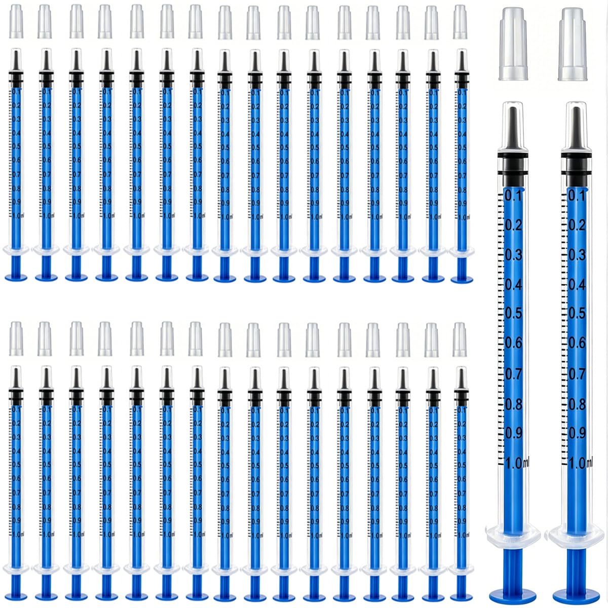 Gebildet 100pcs 1ml Syringe with Luer Slip Tip and Caps(No Needle), Pet Medicine Syringe, for Small Pets Feeding and Essential Oil Separator[Non-Medical Use]