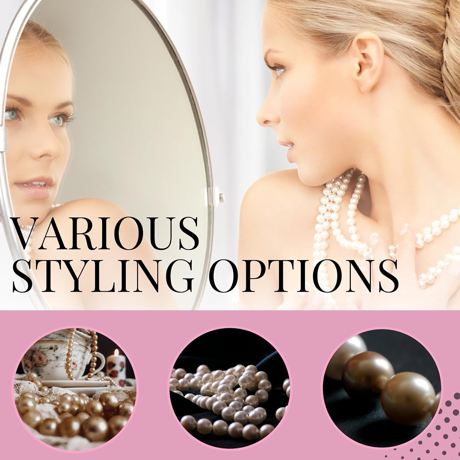 Halukakah 1920s Long Pearl Necklace for Women - Exquisite Natural Cultured Pearls - Luxurious 8mm Strand with Timeless Elegance - Length 60"/71" - Perfect for Special Occasions
