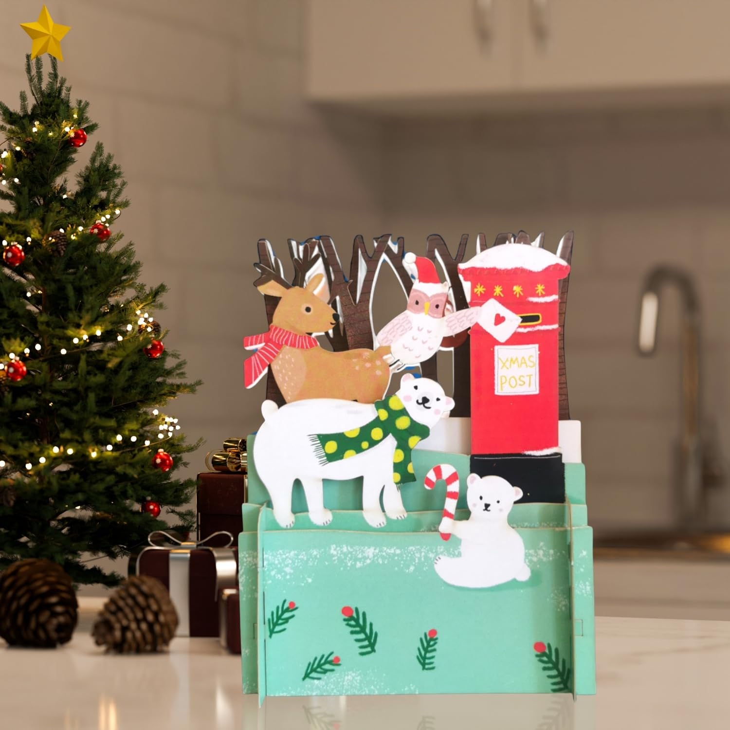 Alljoy 3D Animals Posting Cards Pop Up Christmas Greeting Card XPOP040 - Image 2