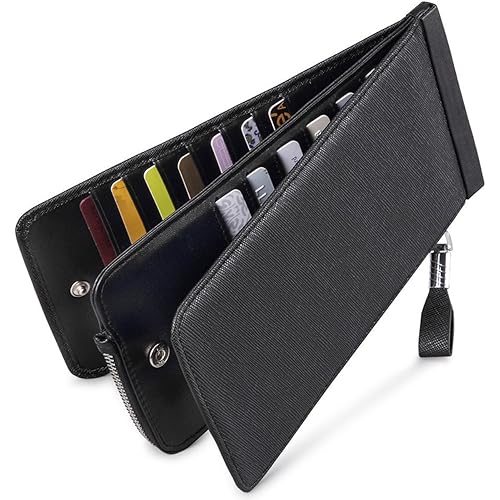 Huztencor Womens Leather Credit Card Holder Wallet RFID Blocking Wallet Women Card Case Purse